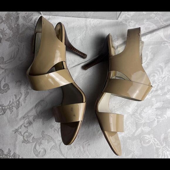 Michael Kors Womens Shoes Size 9M Tan Leather Strappy Sandal Heels - Picture 7 of 9
